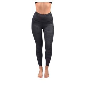 90 degrees by reflex NWT black high waist ankle length embossed print leggings s